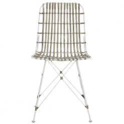 Minerva Off-White Wicker Dining Chair (Set of 2) by SAFAVIEH -Safavieh Sales Store white wash safavieh dining chairs wik6510c set2 4f 1000