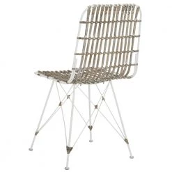Minerva Off-White Wicker Dining Chair (Set of 2) by SAFAVIEH -Safavieh Sales Store white wash safavieh dining chairs wik6510c set2 fa 1000