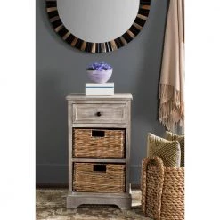 Carrie Off-White Storage Side Table by SAFAVIEH