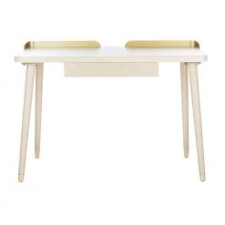 Parker 45 in. Off-White/Gold 1-Drawer Writing Desk by SAFAVIEH