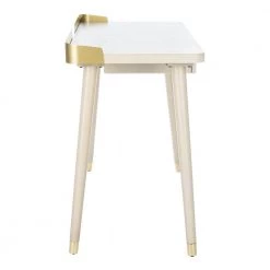 Parker 45 in. Off-White/Gold 1-Drawer Writing Desk by SAFAVIEH -Safavieh Sales Store white washed gold safavieh writing desks dsk6400b c3 1000